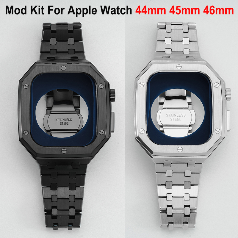 Luxury Watch Kit - Luxe roestvrijstalen modificatiekit voor Apple Watch