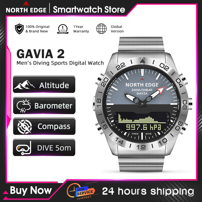 Compass Watch Luxury - NORTH EDGE Heren duikhorloge Militair leger