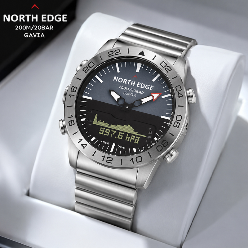 Compass Watch Luxury - NORTH EDGE Heren Duik Sport Digitaal