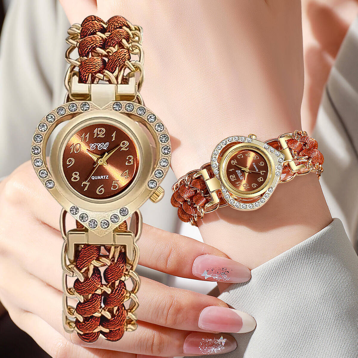 Open Heart Watch - Mode Strass Hart Wijzerplaat Vrouwen Horloges