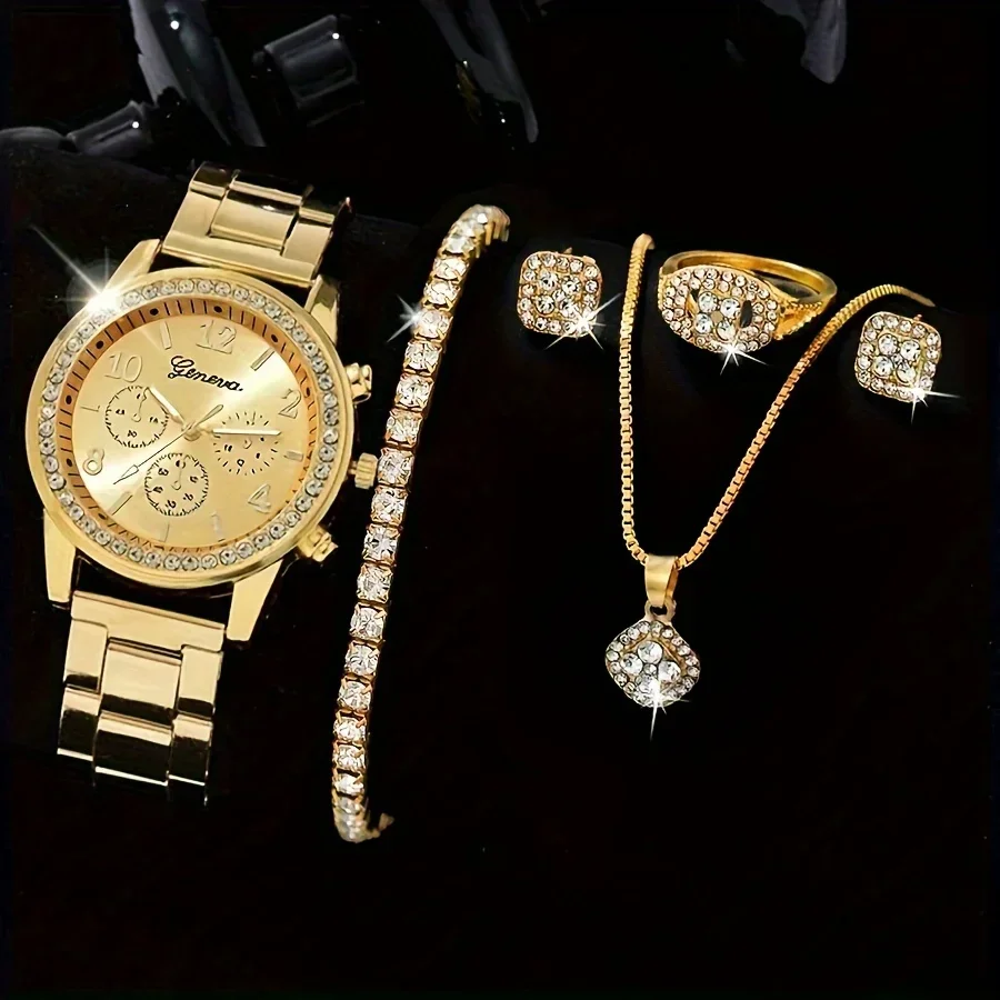 Luxury Watch Gift For Her - Luxe strass quartz horloge, modieus analoog