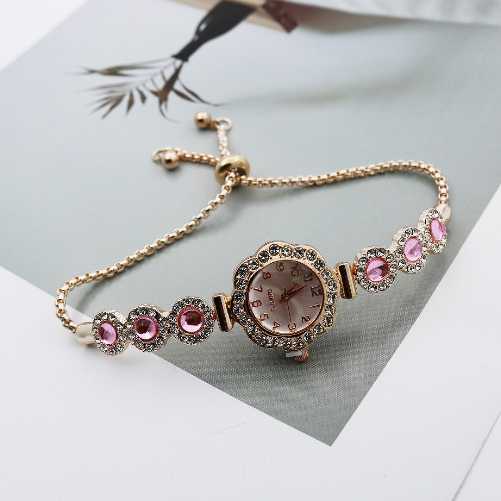 Open Heart Watch - Mode Strass Dames Quartz Horloge Bloemen