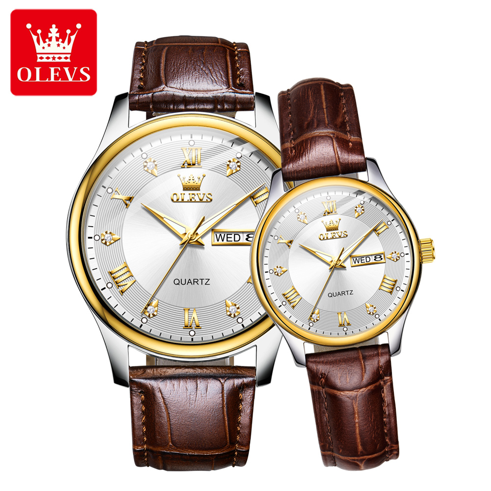 Luxury Watch Gift For Her - OLEVS paar horloge luxe merk waterdicht