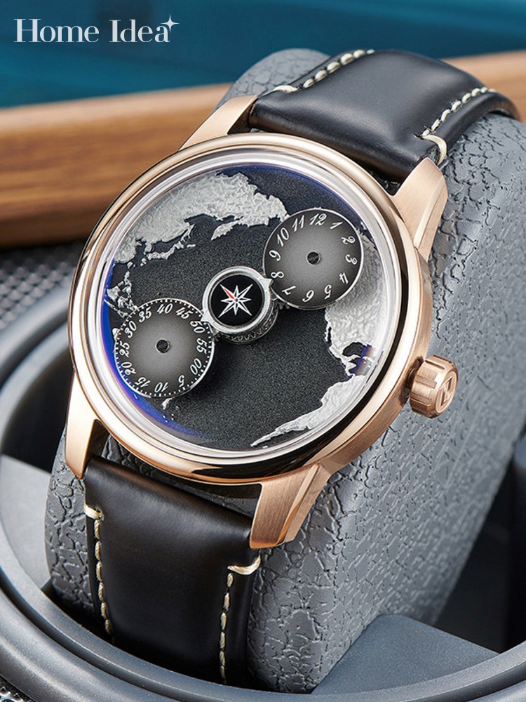 Compass Watch Luxury - Casual herenwerk Blue Planet volautomatische mechanische