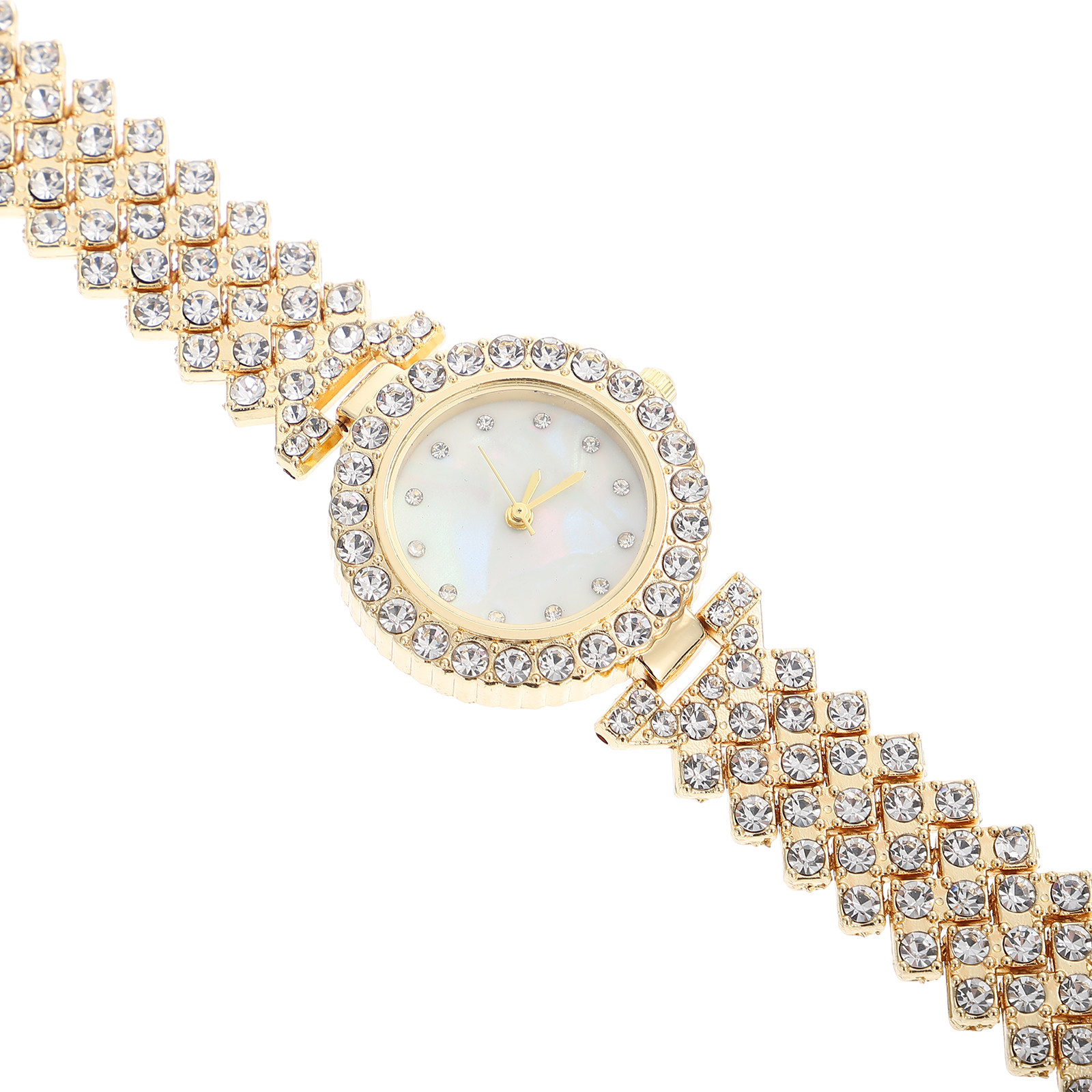 Luxury Watch Gift For Her - Rhinestone horloge, gouden tint, quartz dameshorloge,