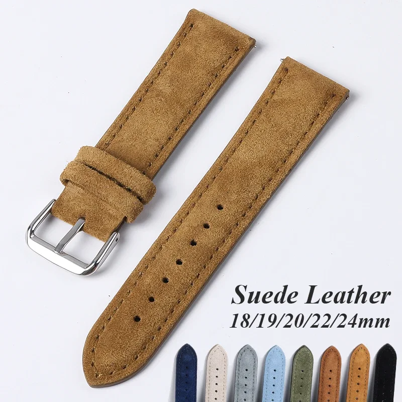 Luxury Watch Online - Suède lederen horlogeband voor Seiko Vintage