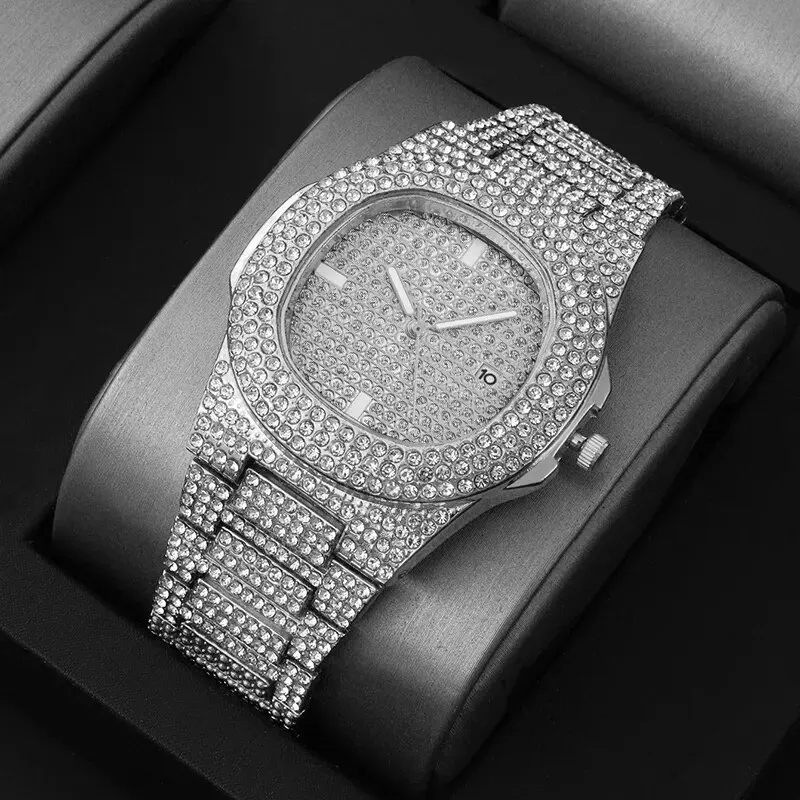 Luxury Watch Trading - Nieuw modieus vol diamanten herenhorloge voor