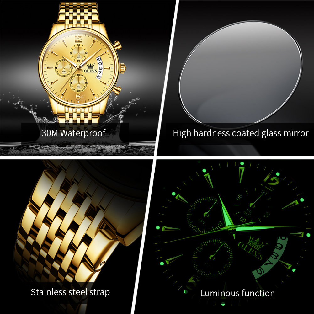 OLEVS merk luxe gouden quartz  - Luxury Watch Investment recensie en prijs