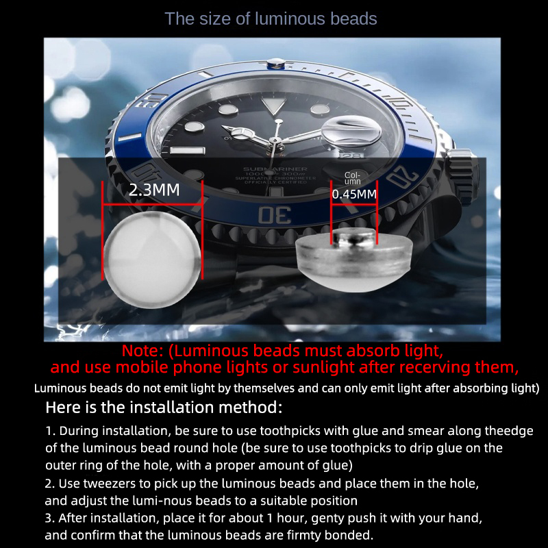2,3x0,45 mm lichtgevende pip v - Luxury Watch Online recensie en prijs