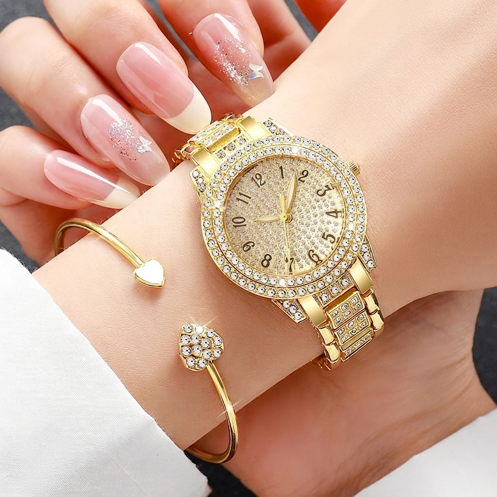 6PCS Fashion Rhinestone Damesh - Open Heart Watch recensie en prijs
