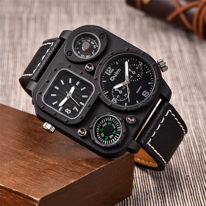Oulm Classic Black Casual Horl - Compass Watch Luxury recensie en prijs