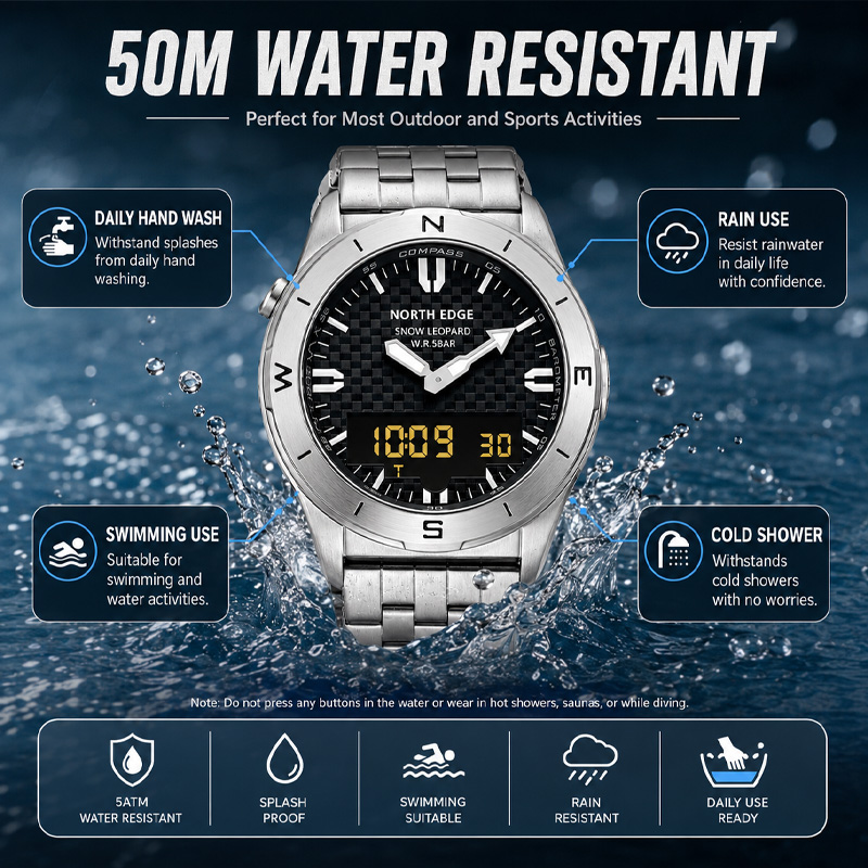 NORTH EDGE Heren Sport Digitaa - Compass Watch Luxury recensie en prijs