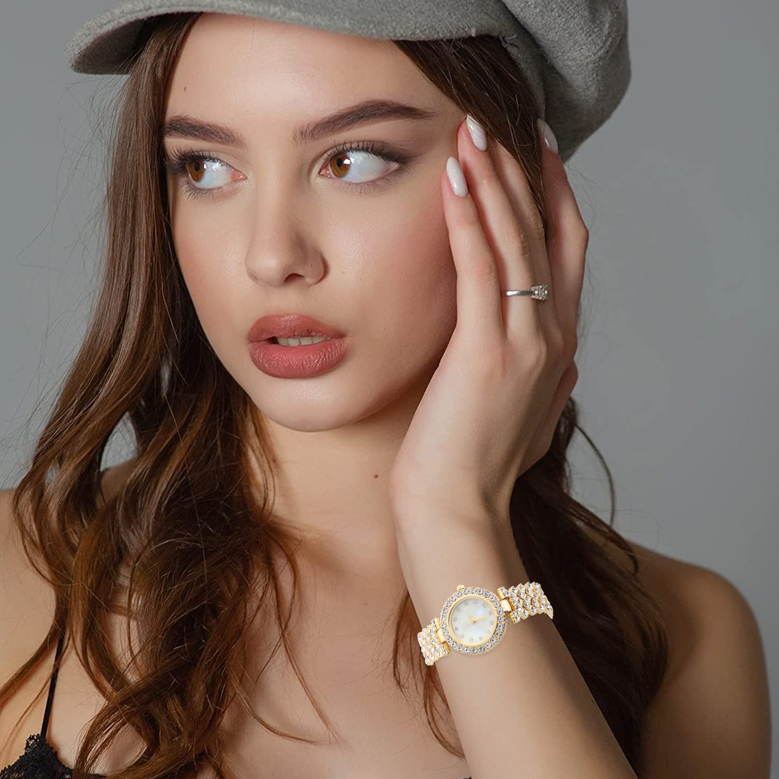 Rhinestone horloge, gouden tin - Luxury Watch Gift For Her recensie en prijs