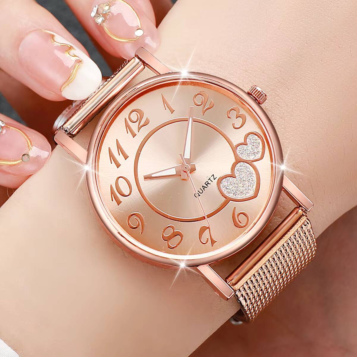 1/3PCS Fashion Heart Dial Dame - Open Heart Watch recensie en prijs